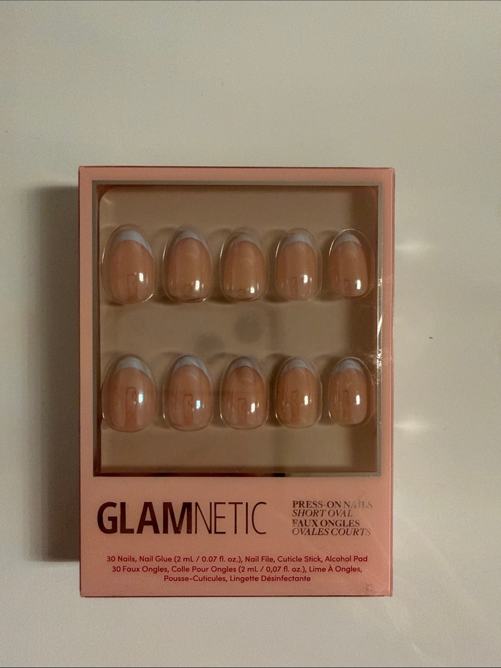 Glamnetic Nude Short Oval Press-On Nails, into blue